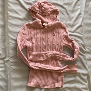 Abercrombie & Fitch hooded knit sweater in pink